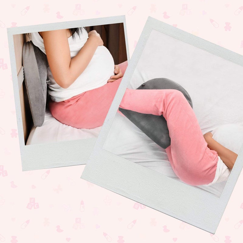 Metron Combo PackMultipurposeU Shape Full Body Soft Supportive Pregnancy Pillow with Handy Small Wedge Pillow Helps in Sitting Supporting Baby Bump - Image 3
