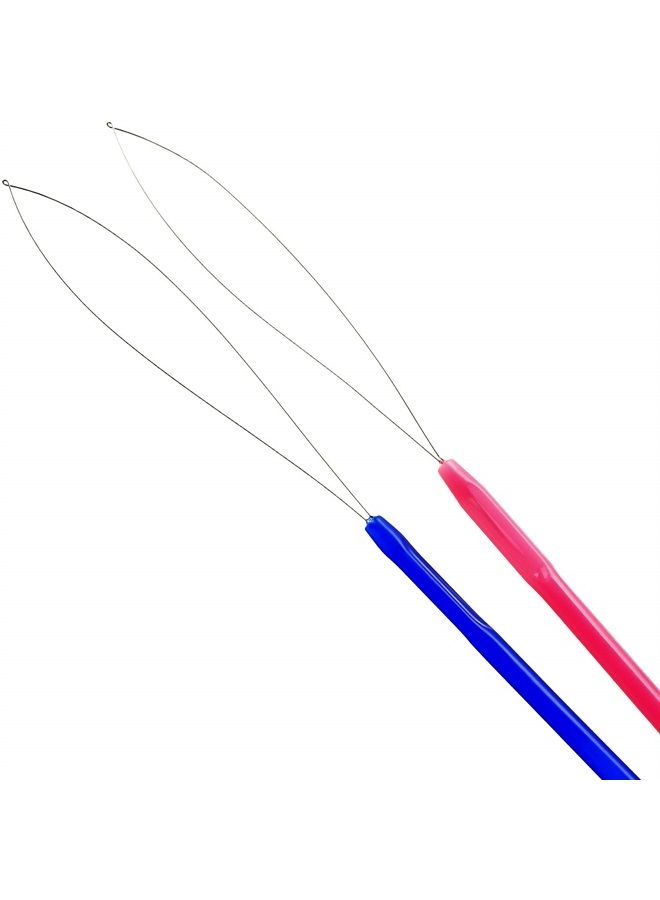 Chinco 10 Pack Wooden Hair Extension Loop Needle Threader Pulling Hook Tool and Bead Device Tool for Hair or Feather Extensions (Multicolored Loop Tools) - Image 2