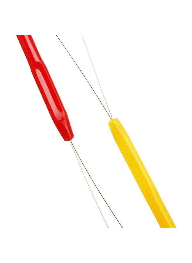 Chinco 10 Pack Wooden Hair Extension Loop Needle Threader Pulling Hook Tool and Bead Device Tool for Hair or Feather Extensions (Multicolored Loop Tools) - Image 3