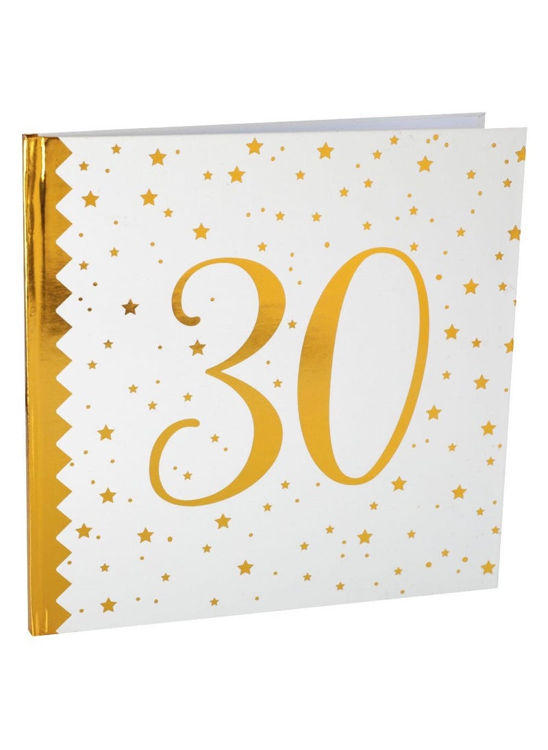 كتاب ضيوف الذكرى السنوية لعيد الميلاد الثلاثين، نجوم من الورق المقوى باللون الأبيض الذهبي، 24 سم
