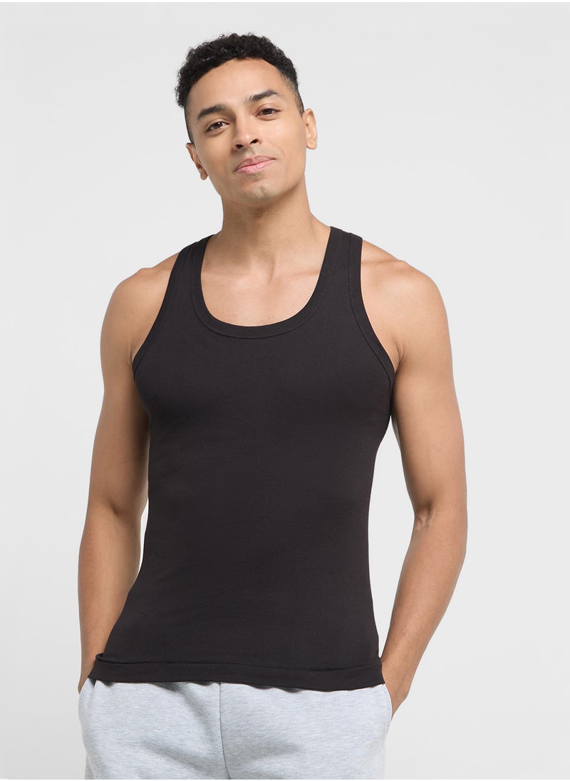 Seventy Five Basics Pack of 3 Ribbed Vest  - Image 2