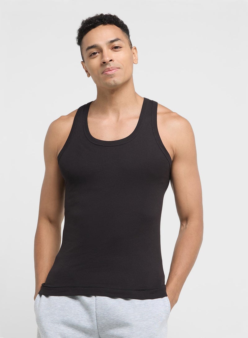 Seventy Five Basics Pack of 3 Ribbed Vest - Image 2