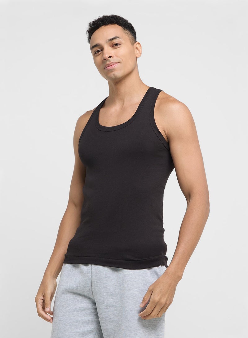 Seventy Five Basics Pack of 3 Ribbed Vest - Image 3
