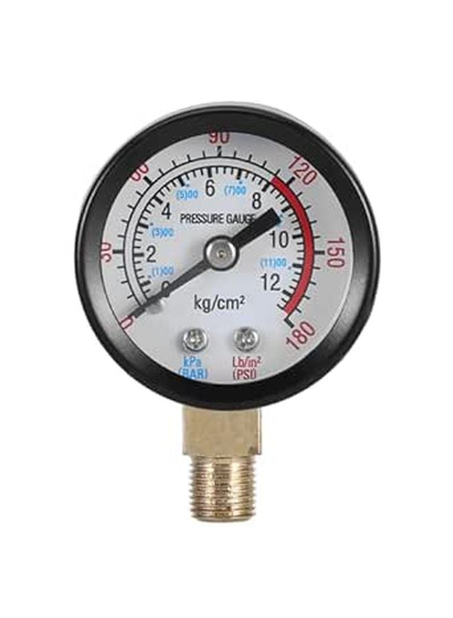 Y40 Liquid Filled Back Mount Pressure Gauge 0 12 Kg For Air Compressors Pneumatic Tools - Image 1