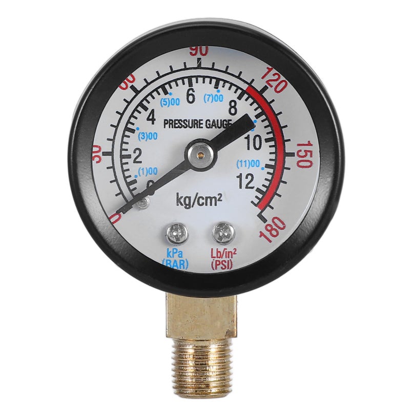 Y40 Liquid Filled Back Mount Pressure Gauge 0 12 Kg For Air Compressors Pneumatic Tools - Image 2