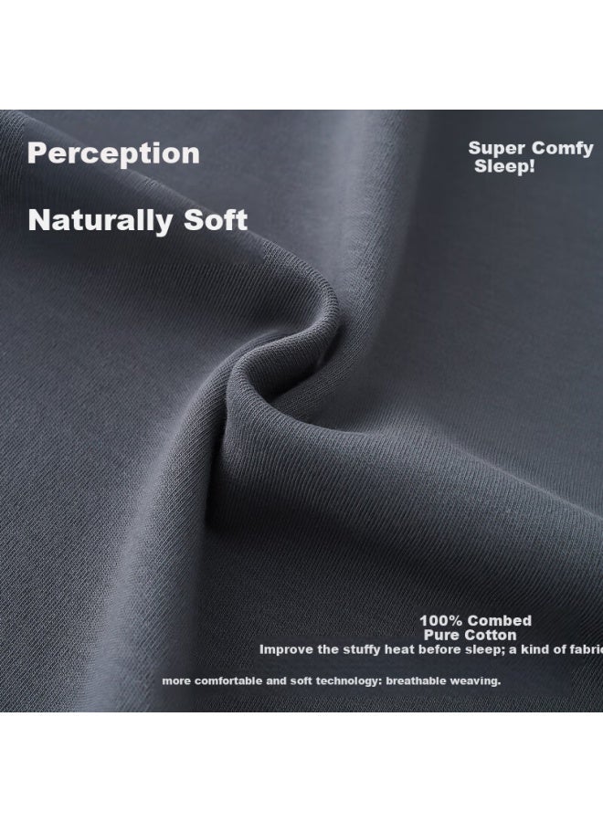 MIIOW Men's Antibacterial And Mite-proof Cotton Sleep Pants Long Pants Skin-friendly Breathable Casual Wearable Single Pants Deep Gray L - Image 2