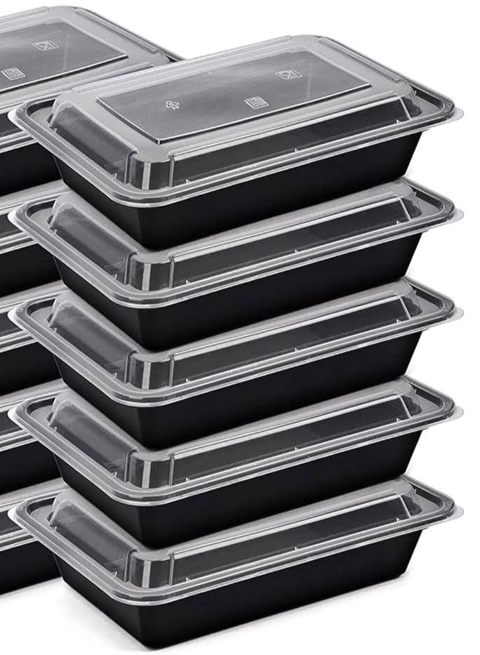 علبة طعام سوداء RE بسعة 28 أونصة 150 قطعه