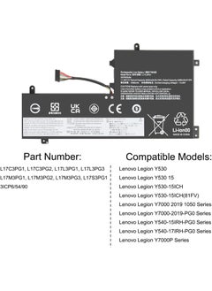 Terabyte L17M3PG2 L17M3PG1 L17C3PG2 Laptop Akku für Lenovo Legion Y530-15ICH Y7000 2019 1050 Y7000-2019-PG0 Y540-15IRH-PG0 Y540-17IRH-PG0 Y7000P Serie Notebook L17L3PG1 L17M3PG3 L17C3PG1 11.34V 52.5Wh  - Image 3