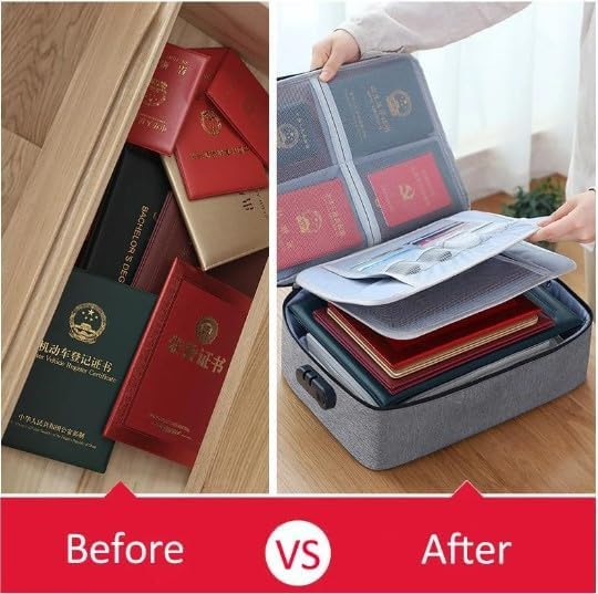 Handcuffs File Box Fireproof Document Storage Organizer with Lock & Tab Inserts, Portable Home Office File Cabinet with Handle for Hanging Letter/Legal Folder (Black) - Image 3