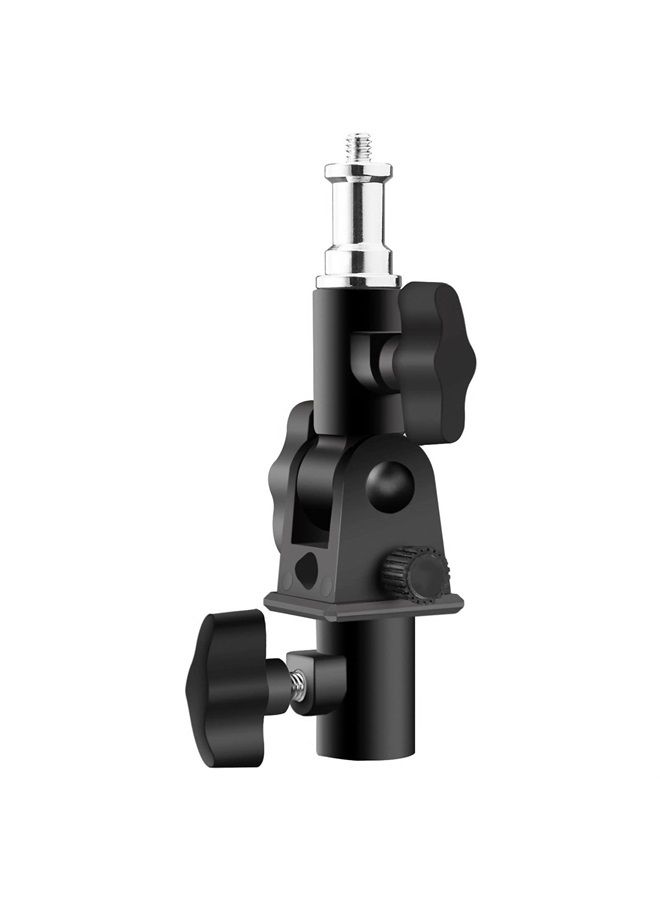 Wellmaking U-Shape Camera Flash 180°Swivel Mount Bracket with Standard 1/4 to 3/8 inch Metal Male Screw Spigot Stud Compatible for Umbrella Softbox Reflector Holder Stand for Video Light Studio Light