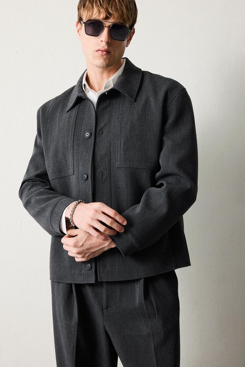 DeFacto Regular Fit Polo Collar Lined Blazer - Image 1