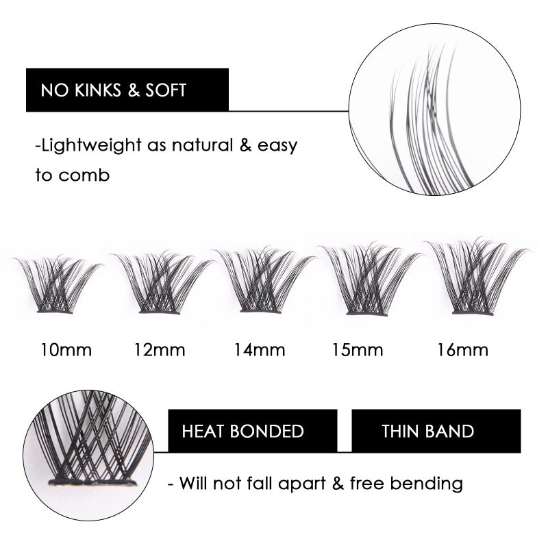 Magnetic SL Cluster Lashes 72 Individual Lashes Clusters Eyelash Extensions False Eyelashes DIY Lash Extension Kit Reusable False Eyelashes Natural Look Mix 10-16mm-DM01 - Image 3