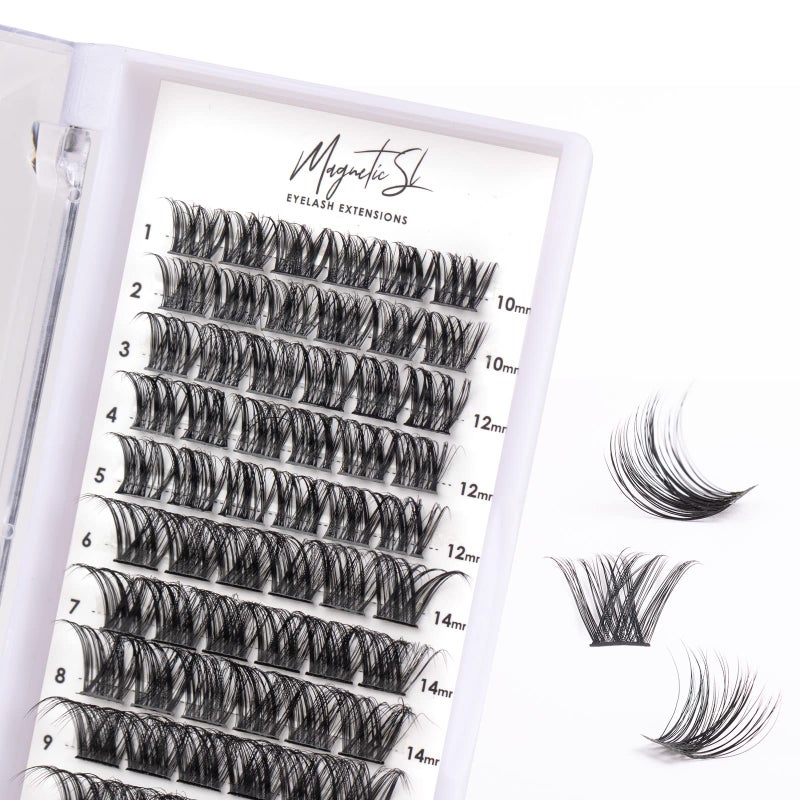 Magnetic SL Cluster Lashes 72 Individual Lashes Clusters Eyelash Extensions False Eyelashes DIY Lash Extension Kit Reusable False Eyelashes Natural Look Mix 10-16mm-DM01 - Image 1