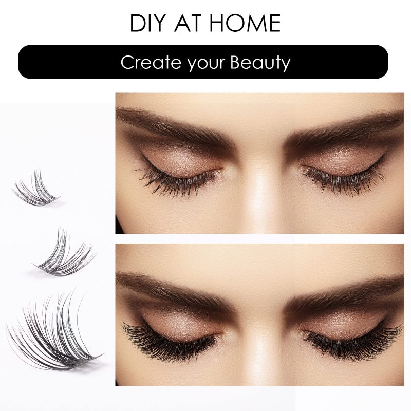 Magnetic SL Cluster Lashes 72 Individual Lashes Clusters Eyelash Extensions False Eyelashes DIY Lash Extension Kit Reusable False Eyelashes Natural Look Mix 10-16mm-DM01 - Image 5