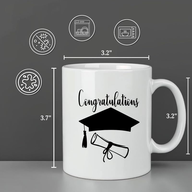 KNITROOT Ceramic Coffee Mug Microwave Safe Congratulations Print Premium Ceramic Mug Tea Mug Milk Mug Cup for Gift Best Return Gift Best Gift White Mug 250ml85oz - Image 4
