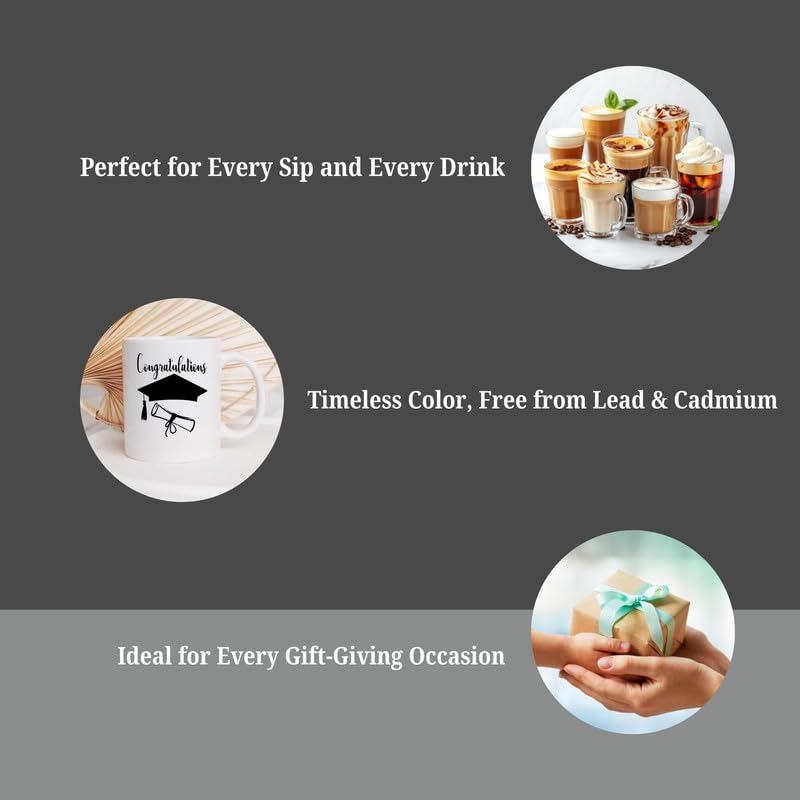 KNITROOT Ceramic Coffee Mug Microwave Safe Congratulations Print Premium Ceramic Mug Tea Mug Milk Mug Cup for Gift Best Return Gift Best Gift White Mug 250ml85oz - Image 5