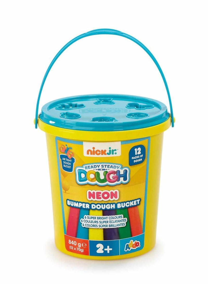 ADDO Addo Nick Junior Neon Bumper Dough Bucket 840g | Play Dough | Creative Fun Ideas | Develops Sensory Skills | Entertaining Toy | Stress Relief Toys for Kids  - Image 2