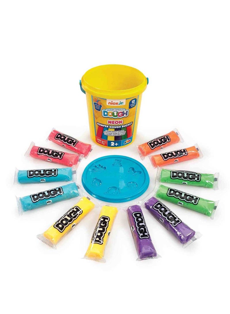 ADDO Addo Nick Junior Neon Bumper Dough Bucket 840g | Play Dough | Creative Fun Ideas | Develops Sensory Skills | Entertaining Toy | Stress Relief Toys for Kids  - Image 1