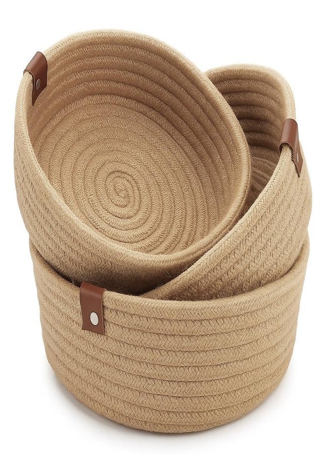 Smartkart Round Jute Basket Set of 3 Handwoven Natural Rope Storage Bins | Eco-Friendly Shelf Organizers For Nursery, Fruits, Décor & Kitchen - Image 1