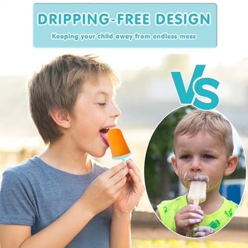 Miaowoof Silicone Popsicles Molds for Toddlers, 6-Cavity Non-BPA Premium Silicone Small Popsicle Molds, Ice Pop Mold with 6 Colorful Reusable Sticks for Kids (White) - Image 4