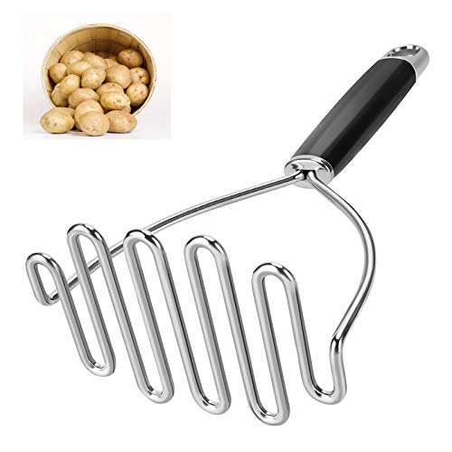 Potato Masher Large Heavy Duty Stainless Steel Mashed Potato Masher Kitchen Tool Professional Metal Wire Smasher for Bean Avocado Vegetable1024 inch Silver