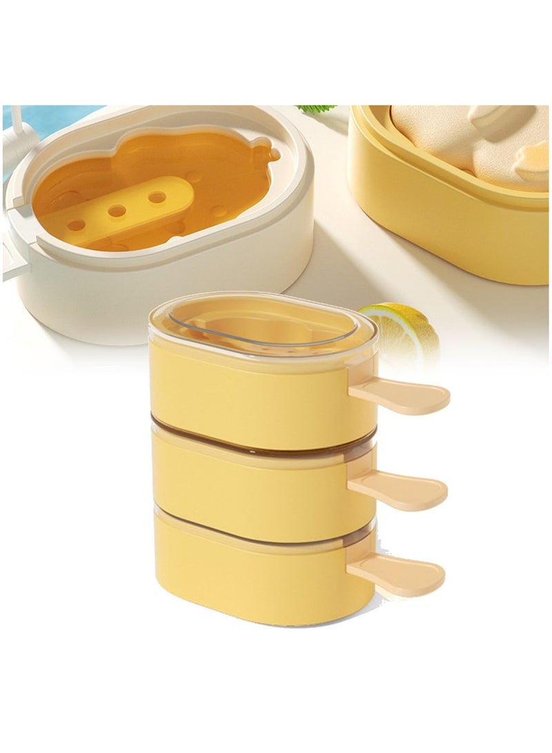 SYOSI New Creative Multi Layer Ice Cream Molds, Multi-Layer Ice Cream Mold, Ice Pop Molds With Sticks, Three  Reusable Popsicle Molds Layers Popsicle Silicone Molds, Easy Release Ice Cream Cakesicle Molds - Image 1