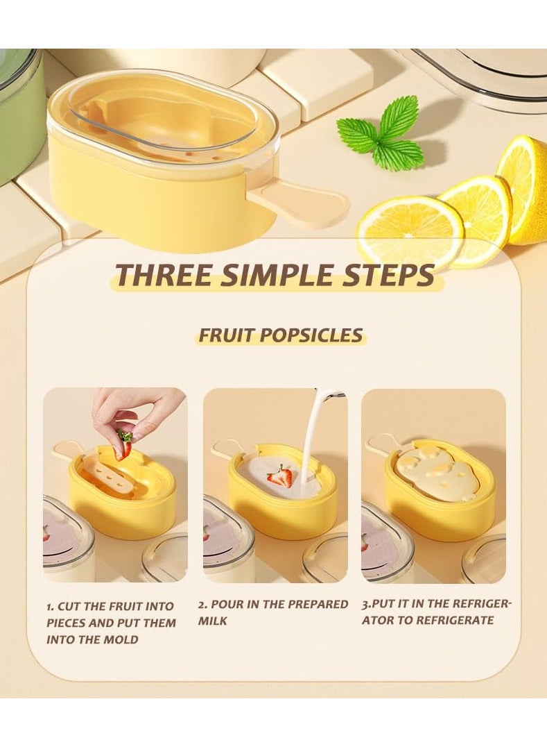 SYOSI New Creative Multi Layer Ice Cream Molds, Multi-Layer Ice Cream Mold, Ice Pop Molds With Sticks, Three  Reusable Popsicle Molds Layers Popsicle Silicone Molds, Easy Release Ice Cream Cakesicle Molds - Image 4