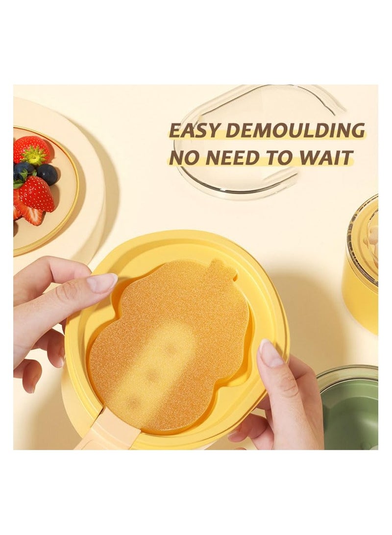 SYOSI New Creative Multi Layer Ice Cream Molds, Multi-Layer Ice Cream Mold, Ice Pop Molds With Sticks, Three  Reusable Popsicle Molds Layers Popsicle Silicone Molds, Easy Release Ice Cream Cakesicle Molds - Image 3