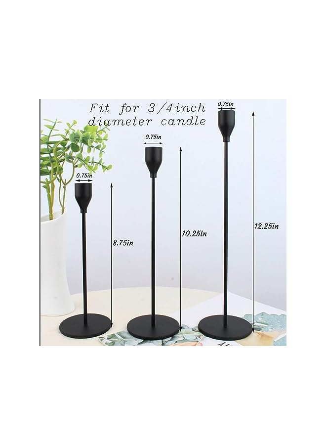 The Bros 6Pcs Matte Black Candle Holders for 3/4" Taper Candles&Led - Metal Candle Stands for Kitchen Table, Decorative Fitting - Perfect for Wedding, Dinning, Party, Church - Image 5