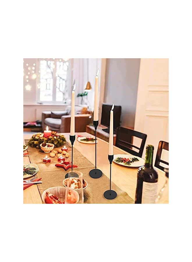 The Bros 6Pcs Matte Black Candle Holders for 3/4" Taper Candles&Led - Metal Candle Stands for Kitchen Table, Decorative Fitting - Perfect for Wedding, Dinning, Party, Church - Image 2