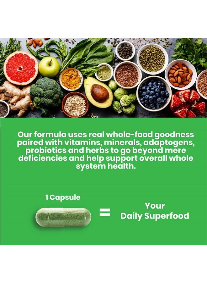 Paradise Herbs ORAC Energy Greens Capsules, Keto, Paleo and Vegan Friendly, Gluten Free, Non-GMO, 120 Vegetarian Capsules - Image 3