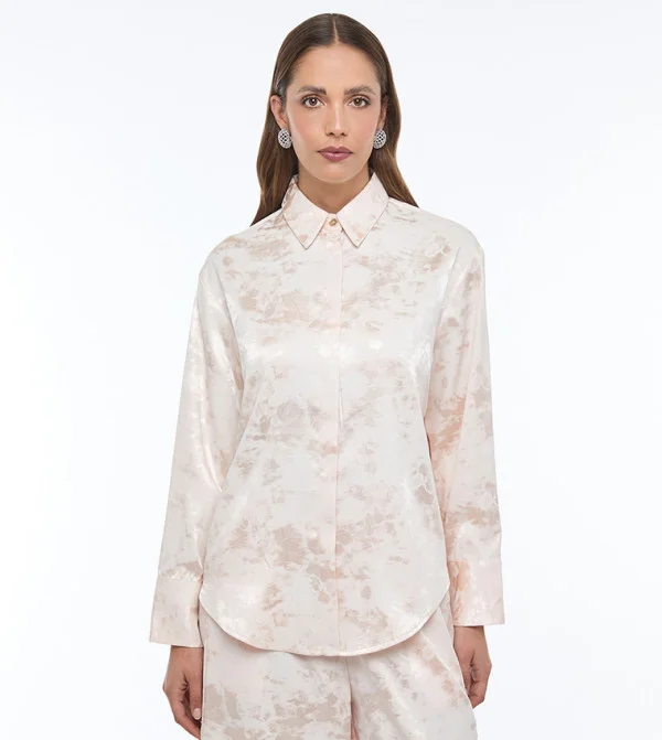 بي سي بي جي BCBG-JAQUARD SATIN SHIRT