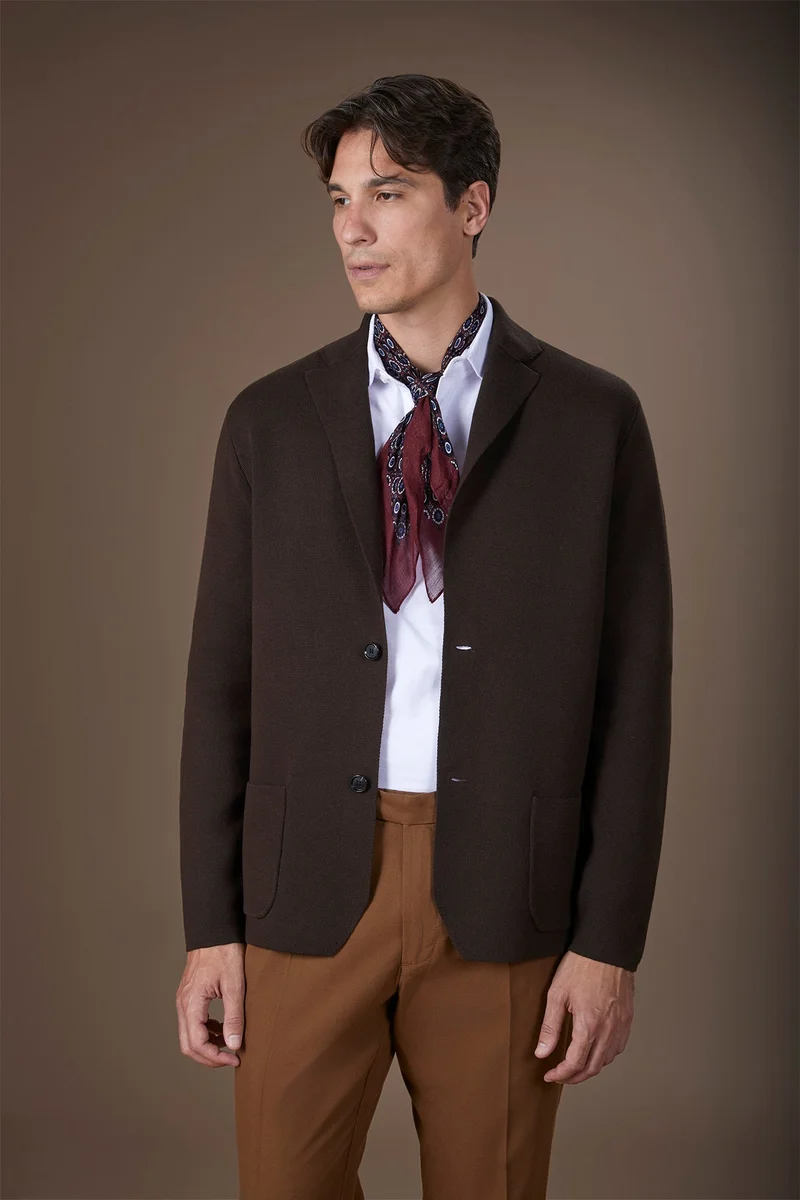 Doppelganger  Men's single-breasted cardigan - Brown for Men | Best Price UAE