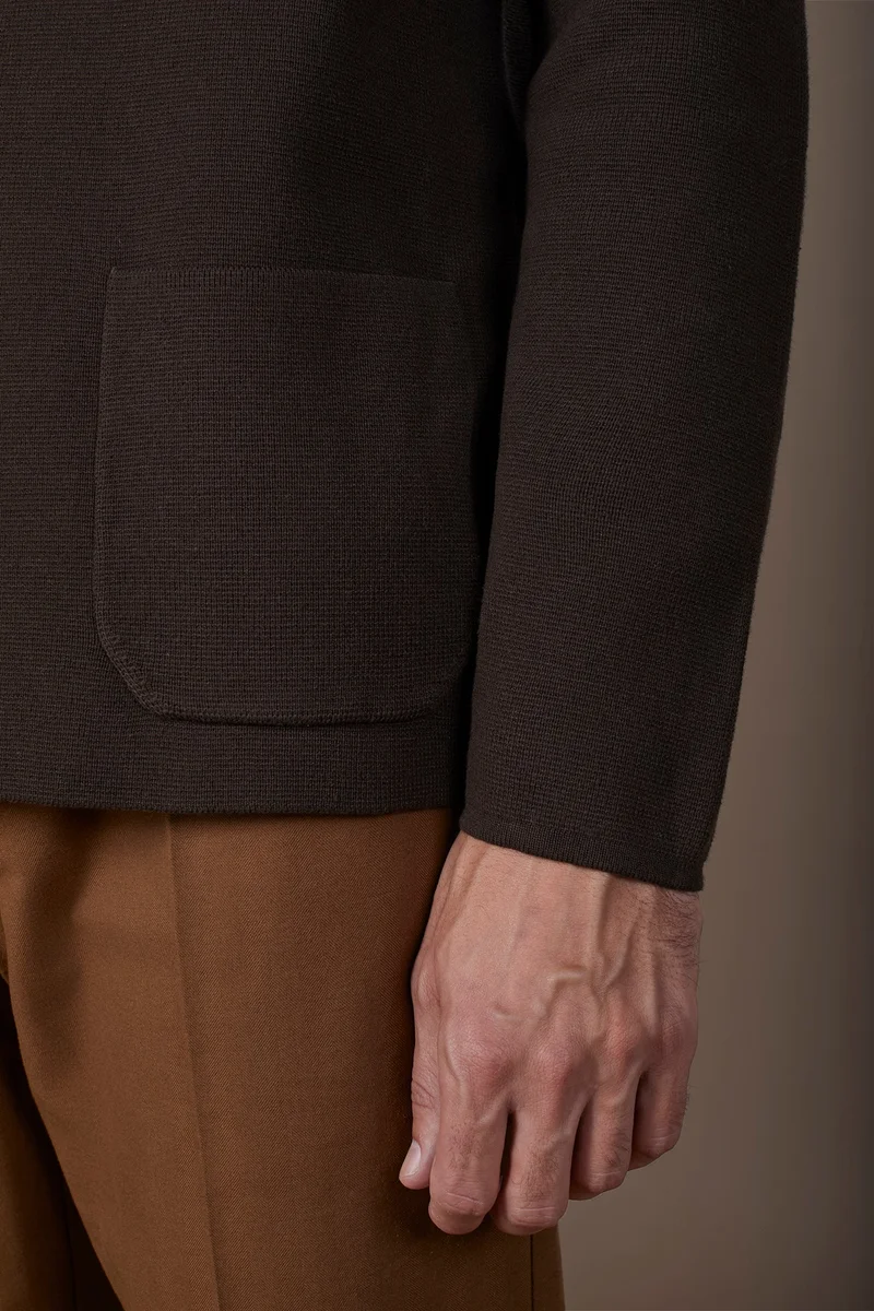 Doppelganger  Men's single-breasted cardigan - Brown for Men | Best Price UAE