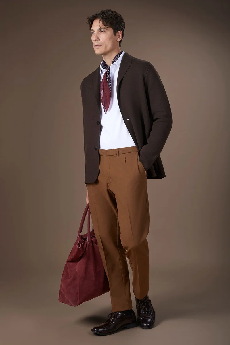 Doppelganger  Men's single-breasted cardigan - Brown for Men | Best Price UAE