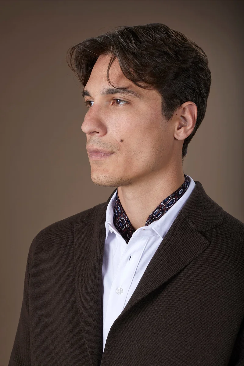 Doppelganger  Men's single-breasted cardigan - Brown for Men | Best Price UAE
