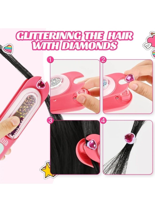 Hair Gem Stamper Kit, Bling Hair Jewels for Girls Toys, Hair Styling Tool with Reusable Shining Diamonds | Kids' Play Hair Accessories | Fun Birthday Gift for Toddlers & Girls Age 34 5 6 8-12 - Image 5