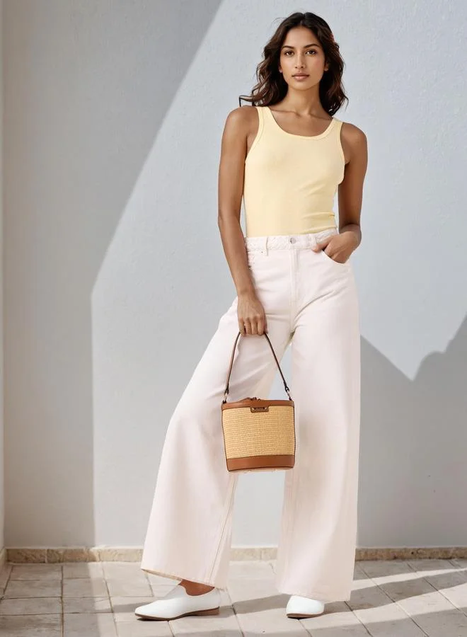 Splash FAV Ribbed Sleeveless Tank Top with Scoop Neck