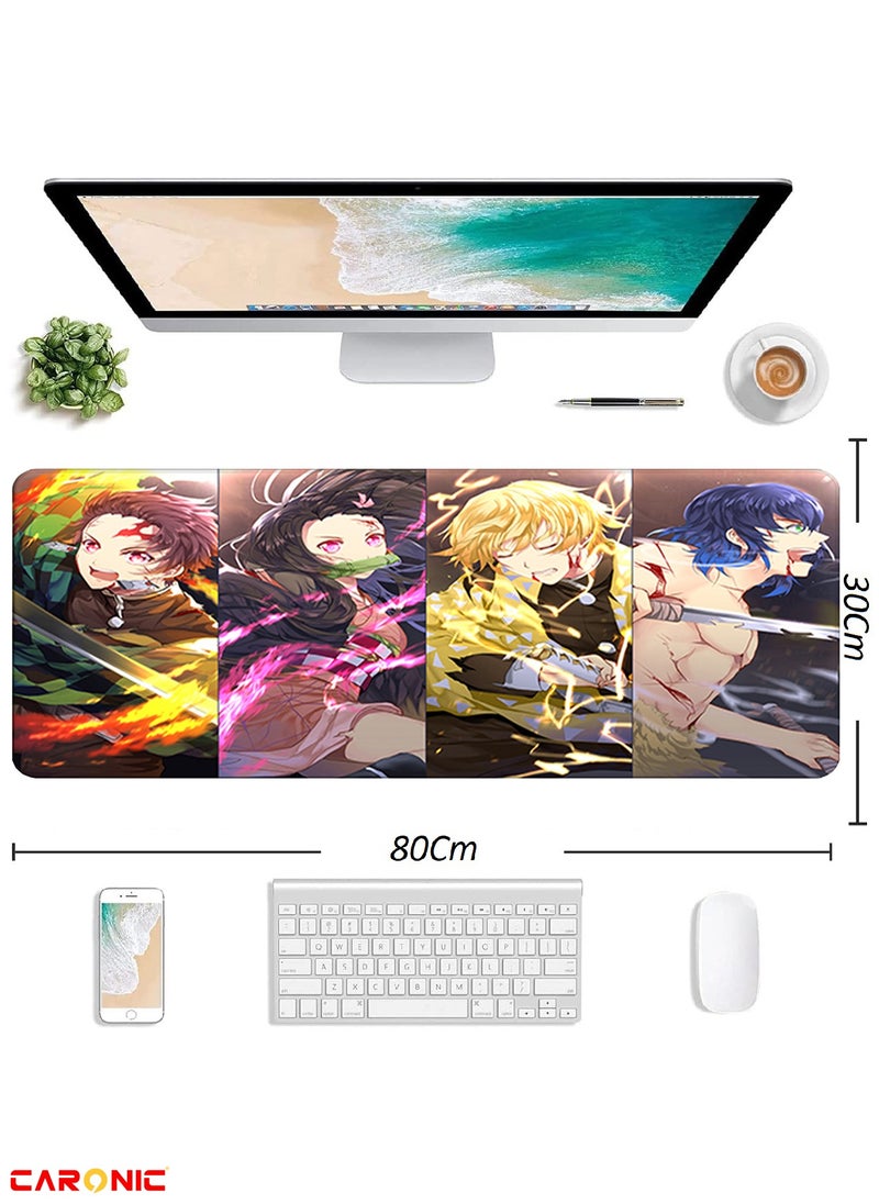 CARONIC - Large Gaming Mouse Pad with Superior Micro Weave Cloth Extended Desk Mousepad with Stitched Edges Non-Slip Base Water Resist Keyboard Pad For Gamer And Office Home DS 55 - Image 1