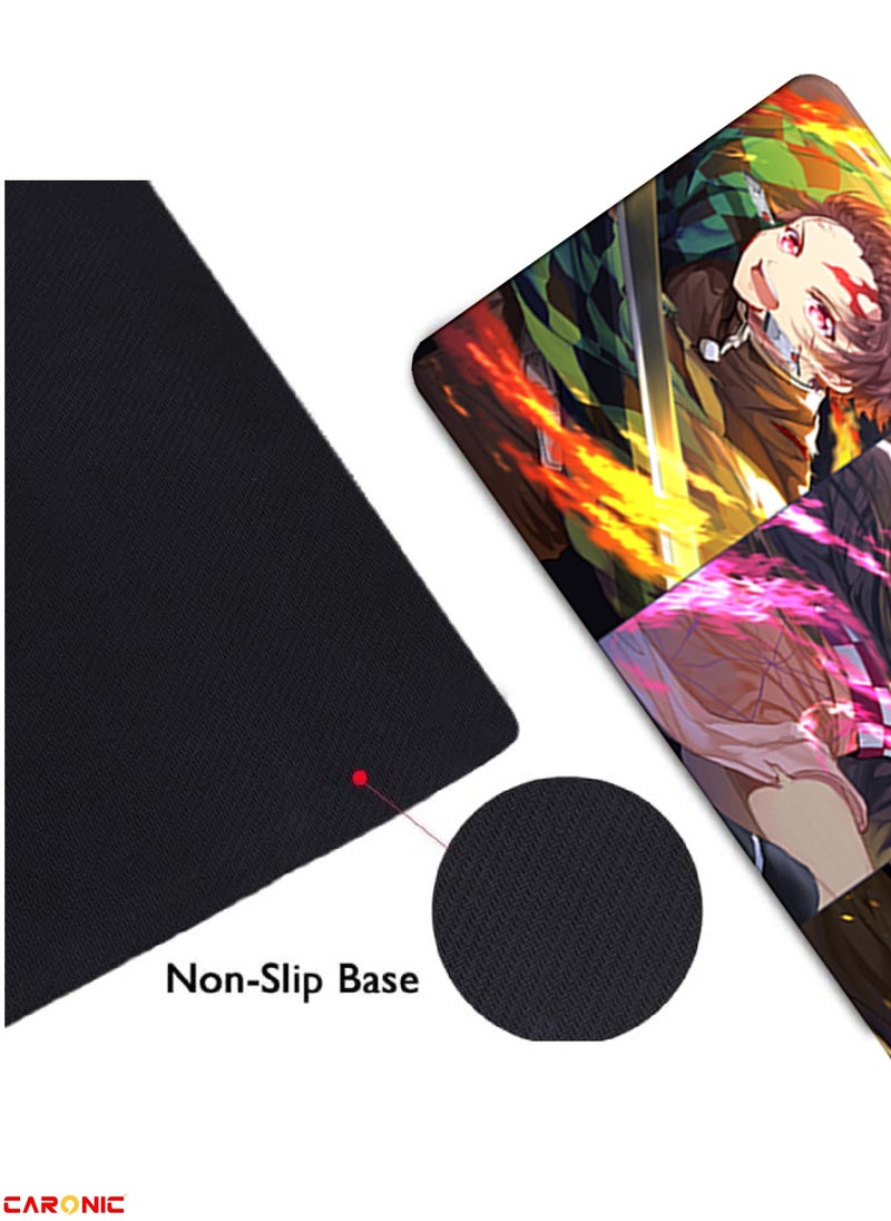 CARONIC - Large Gaming Mouse Pad with Superior Micro Weave Cloth Extended Desk Mousepad with Stitched Edges Non-Slip Base Water Resist Keyboard Pad For Gamer And Office Home DS 55 - Image 1