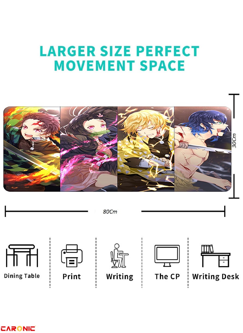 CARONIC - Large Gaming Mouse Pad with Superior Micro Weave Cloth Extended Desk Mousepad with Stitched Edges Non-Slip Base Water Resist Keyboard Pad For Gamer And Office Home DS 55 - Image 1