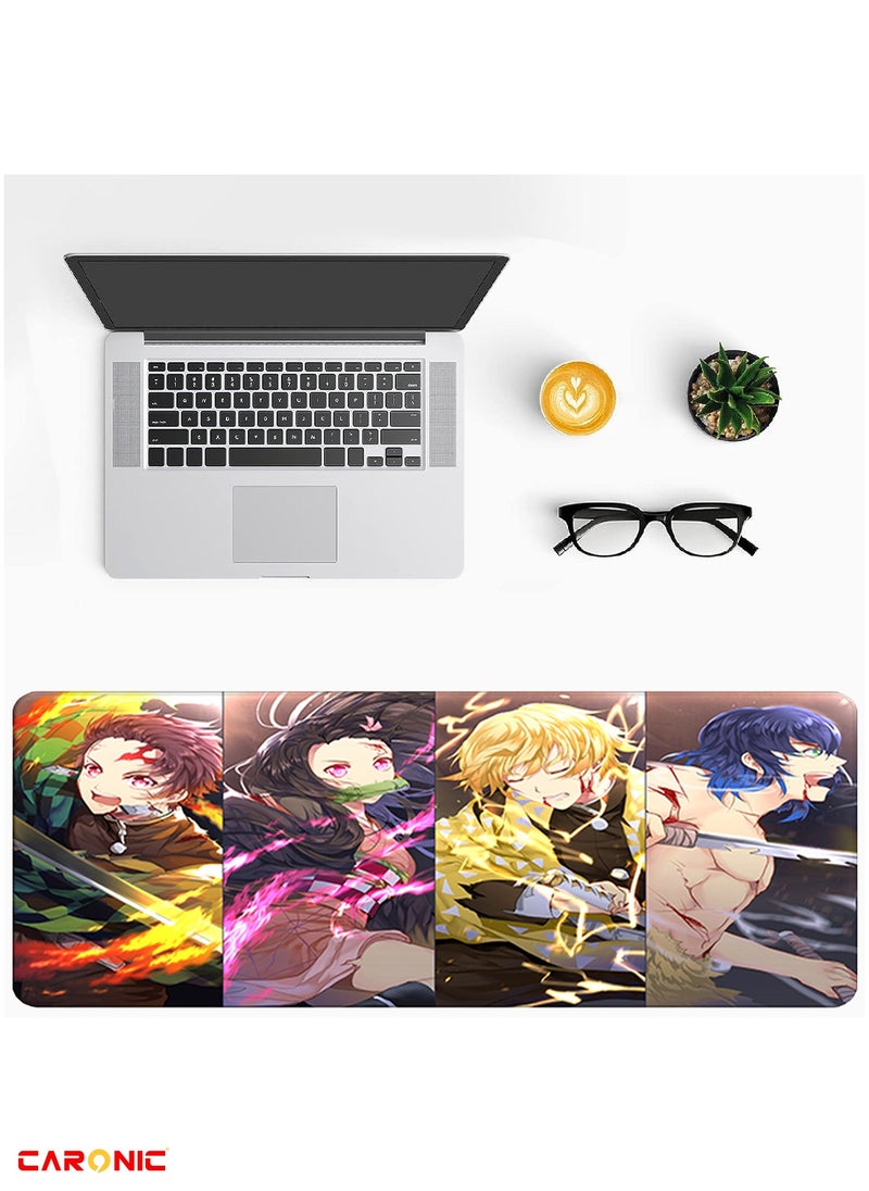 CARONIC - Large Gaming Mouse Pad with Superior Micro Weave Cloth Extended Desk Mousepad with Stitched Edges Non-Slip Base Water Resist Keyboard Pad For Gamer And Office Home DS 55 - Image 1