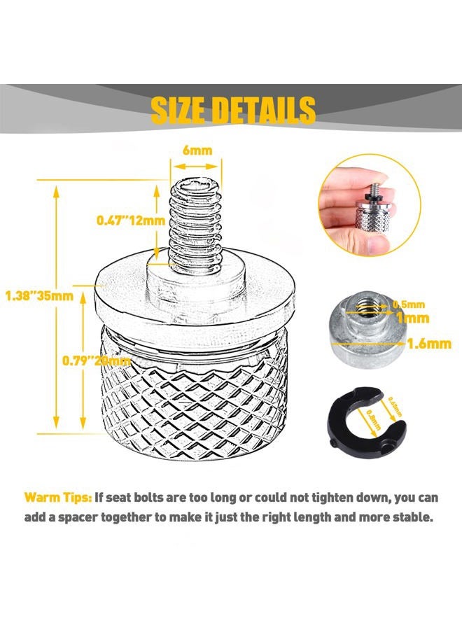 Sresk Rear Fender Seat Bolt Screw 1/4"-20 Thread for Harley (Chrome B Kit) - Image 4