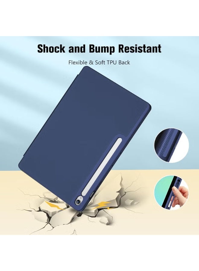 GENNEXT Samsung Galaxy Tab S10 FE+ S10 FE Plus 2025 Released 13.1 Inch Smart Cover Stand Hard Shell Auto Sleep Wake UP with Pencil Holder for Galaxy Tab S10FE+ Dark Blue - Image 4