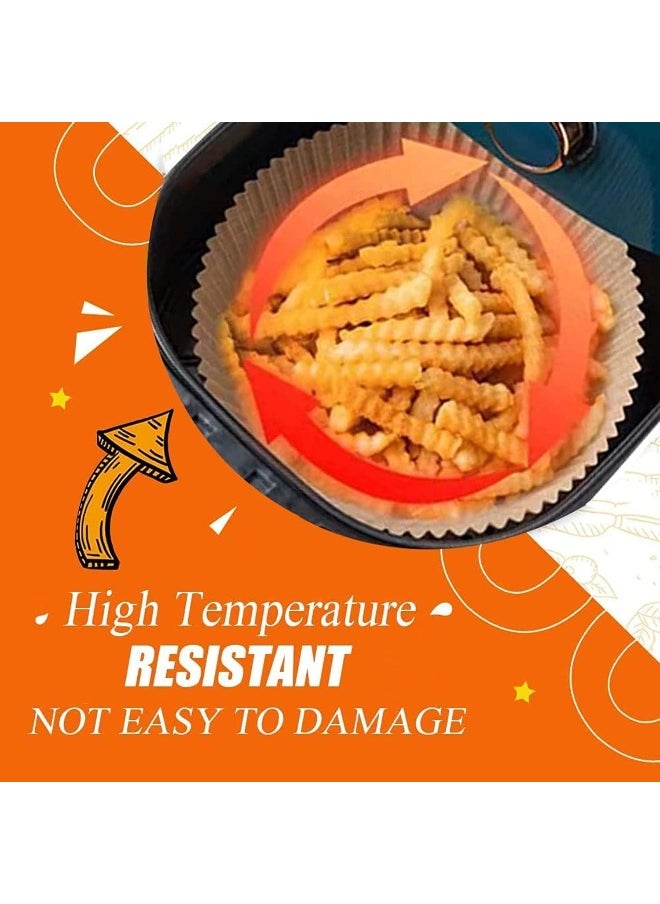 SHOWAY 100 PCS Air Fryer Disposable Paper Liner, Non stick Disposable Air Fryer Liners, Baking Paper for Air Fryer Water proof, Oil proof, Parchment for Baking Roasting Microwave 20cm, Nature  - Image 3