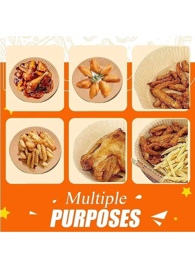 SHOWAY 100 PCS Air Fryer Disposable Paper Liner, Non stick Disposable Air Fryer Liners, Baking Paper for Air Fryer Water proof, Oil proof, Parchment for Baking Roasting Microwave 20cm, Nature  - Image 4