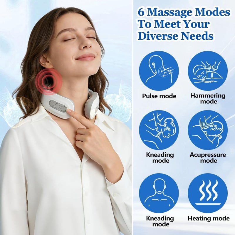 SEILETOO Vitality Magic Pro 2.0 Neck Massager, Upgraded 4-Head Intelligent Electric Neck Massager, Neck Massagers for Muscles with 6 Vibration Modes & 16 Intensity Levels, Promotes Muscle Relaxation - Image 3