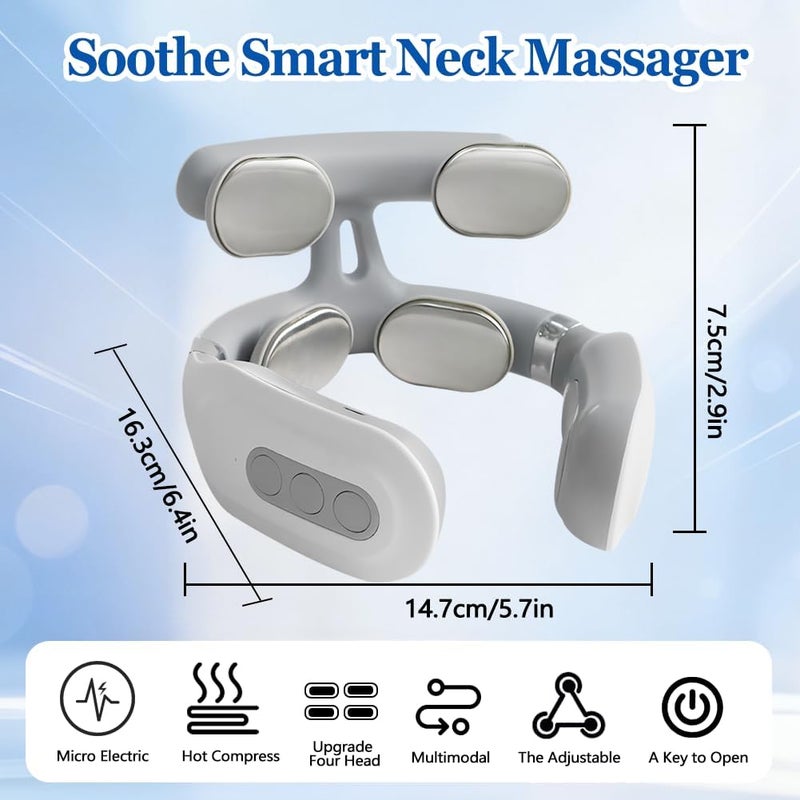 SEILETOO Vitality Magic Pro 2.0 Neck Massager, Upgraded 4-Head Intelligent Electric Neck Massager, Neck Massagers for Muscles with 6 Vibration Modes & 16 Intensity Levels, Promotes Muscle Relaxation - Image 5