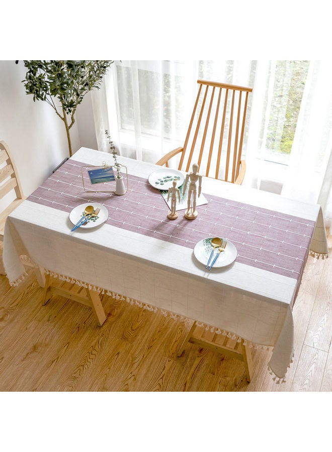XiuWoo 1-Piece Table Cloth Set Purple/White
