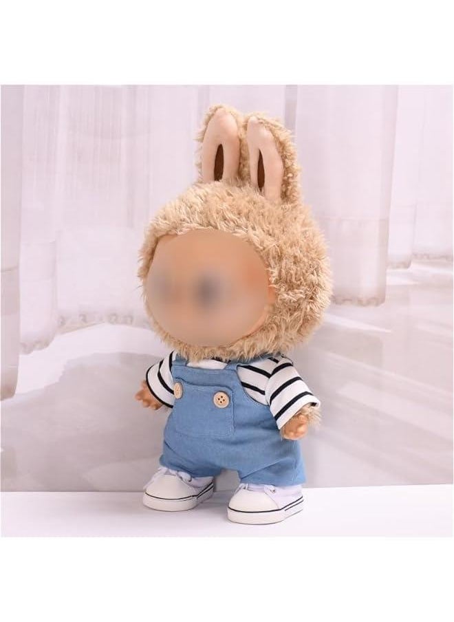 Arabest 38cm Doll Clothes Suitable for 38cm /15in labubu Dolls Accessories 1hat+1shoes+1shirt+1romper No Doll  - Image 4
